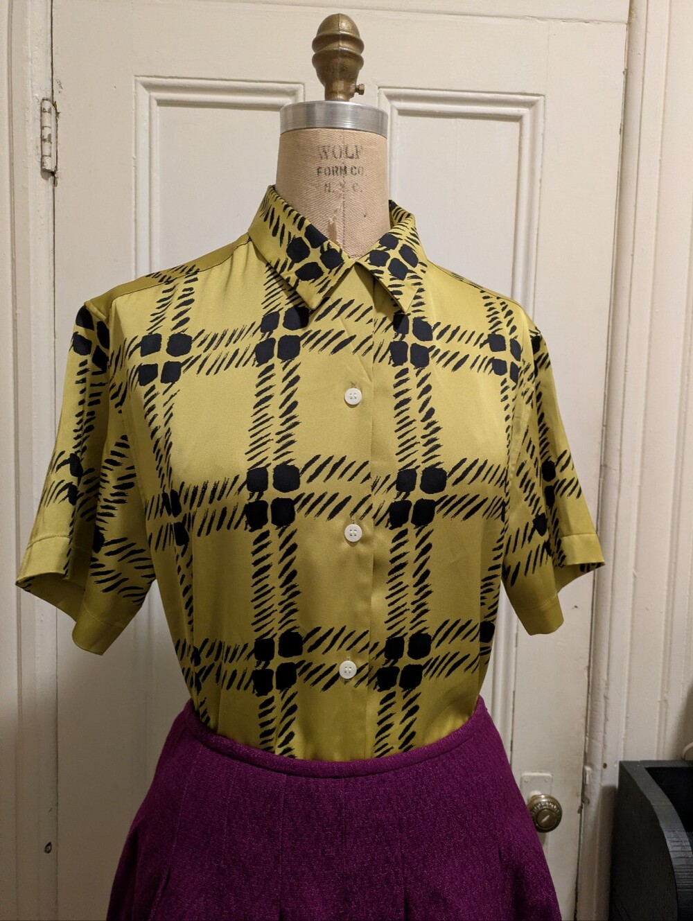 Marni X Uniqlo Yellow and Black Abstract Print Button Up Shirt